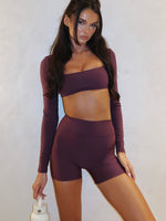 Keep Up High Waisted Shorts 4" Plum