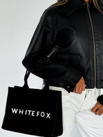 White Fox Mini Tote Bag Black
