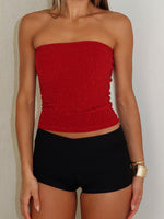Passing By You Strapless Top Red