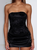 My Time Is Now Strapless Mini Dress Black