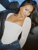 Notice Me Long Sleeve Bustier White