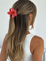 Floral Charm Hair Clip Hot Pink