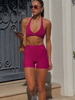 Endurance Scrunch High Waisted Shorts Berry