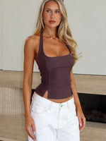 I'm Next Halter Top Chocolate