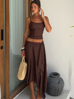 Free All Night Midi Skirt Chocolate