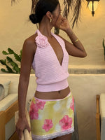 Midnight Riffs Crochet Top Baby Pink