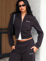 Comfy And Cute Slim Zip Front Hoodie Charcoal
