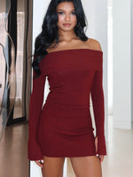 Parental Guidance Knit Mini Dress Burgundy