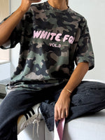 Offstage Printed Oversized Tee Washed Camo