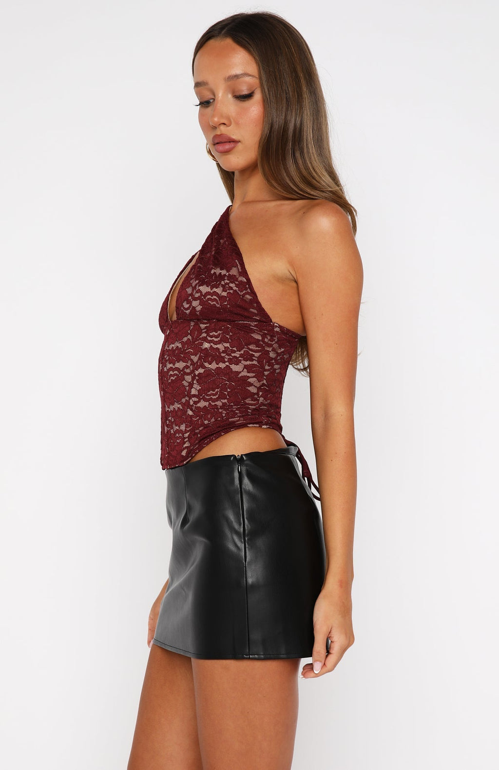 Don't Try Me Bustier Burgundy