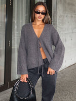 Flashback Knit Cardigan Charcoal