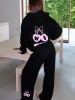 Feel The Love Wide Leg Sweatpants Black