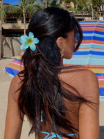 Floral Charm Hair Clip Blue