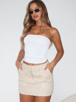 The Right One Mid Rise Mini Skort Oat