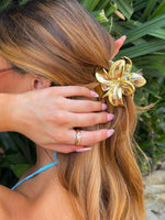 Floral Charm Hair Clip Gold