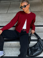 Warm Whispers Knit Cardigan Burgundy