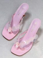 Imogen Sequin Mules Baby Pink