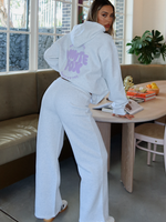With Love For You Wide Leg Sweatpants Grey Marle