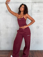 Test Drive Wide Leg Sweatpants Dark Cherry