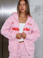 Ready To Go Zip Front Hoodie Pink