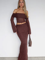 In Too Deep Knit Maxi Skirt Chocolate