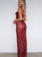 In The Atmosphere Lace Dress Wine