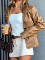 Classic Babe PU Jacket Tan