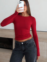 Only For Tonight Long Sleeve Top Wine