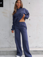 Match Your Words Wide Leg Sweatpants Navy