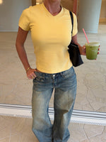 Maeve Low Rise Wide Leg Jeans Sand