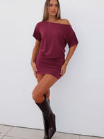 My Own Hero Mini Dress Plum