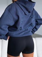 Stay Lifted Oversized Hoodie Navy