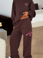 Studio 17 Raven Wide Leg Sweatpants Chocolate
