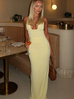 Say What You Feel Halter Maxi Dress Lemon