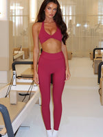 Go Getter High Waisted Leggings Berry