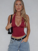 When I'm With You Halter Top Wine