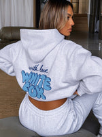 With Love Always Oversized Hoodie Grey Marle