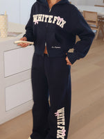 Daydreamers Madeline Wide Leg Sweatpants Navy