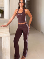 She Means Business Flare Pants Chocolate