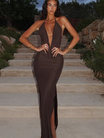 Neither One Of Us Maxi Dress Chocolate