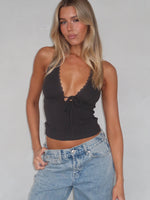 Believing The Lies Halter Top Charcoal