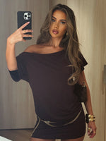 My Own Hero Mini Dress Chocolate