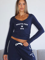 Found You Out Long Sleeve Top Navy