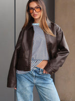 I Know Love PU Jacket Chocolate