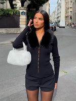 All Bundled Up Knit Cardigan Black