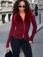 All Bundled Up Knit Cardigan Burgundy