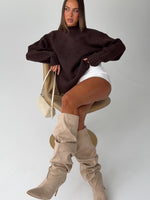 Apres Ski With Me Knit Sweater Chocolate