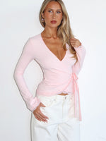 Cater To You Long Sleeve Top Baby Pink