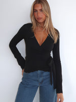 Cater To You Long Sleeve Top Black
