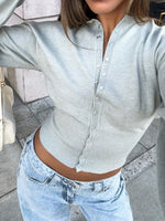 Cindy Cinched Knit Top Grey